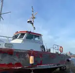 Brannbåt til salgs